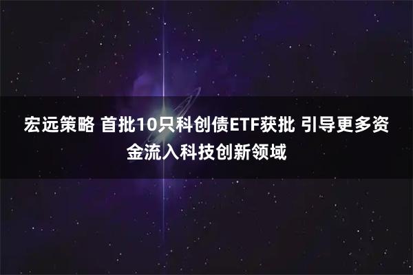 宏远策略 首批10只科创债ETF获批 引导更多资金流入科技创新领域